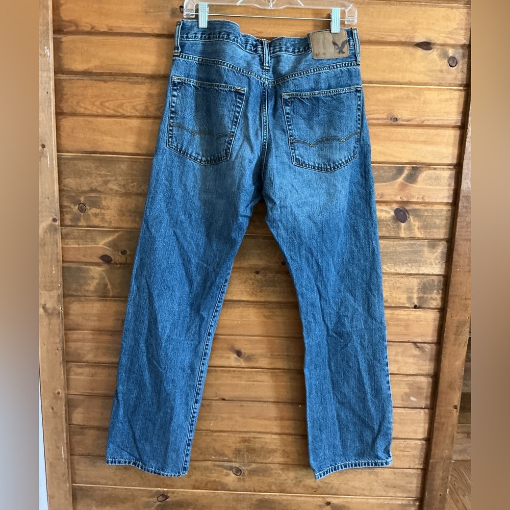 American Eagle Outfitters Men's Blue Straight Jeans - Picture 3 of 8